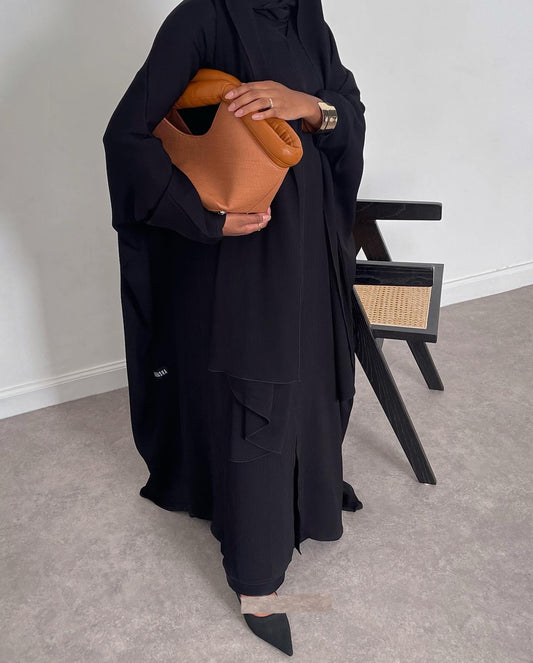 Abaya Dune Black incl. Maxi Hijab - Faraasha Collection