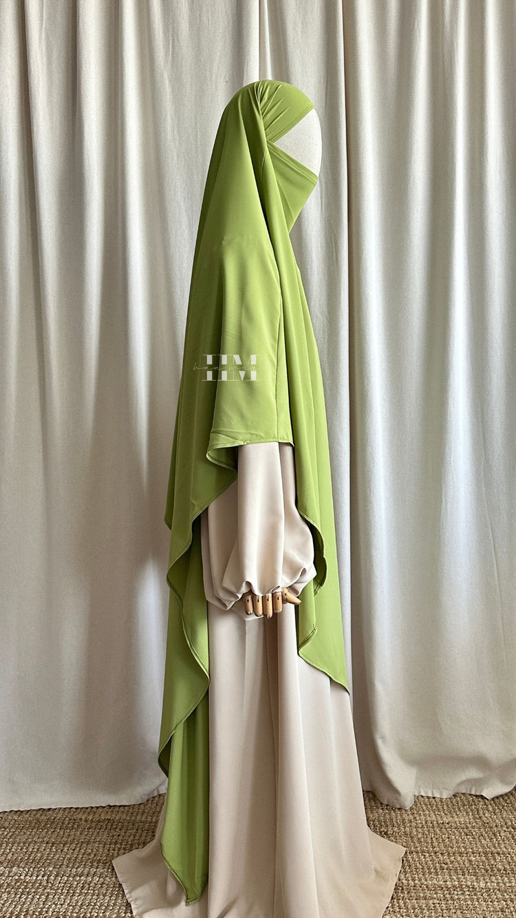 Tria Knie Khimar Lime Green - Medina Silk Co.