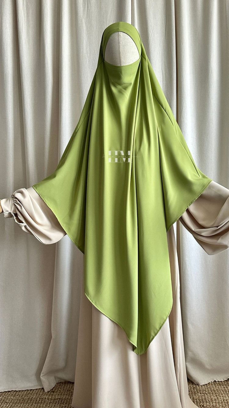 Tria Knie Khimar Lime Green - Medina Silk Co.