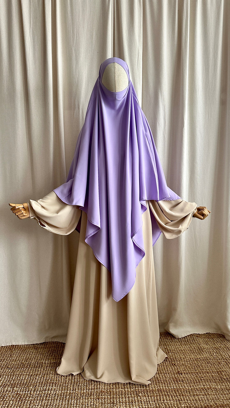Tria Knie Khimar Lavender - Medina Silk Co.