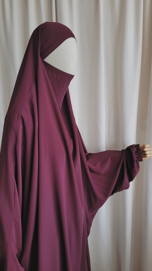 2 Piece Jilbab Prune  - Medina Silk