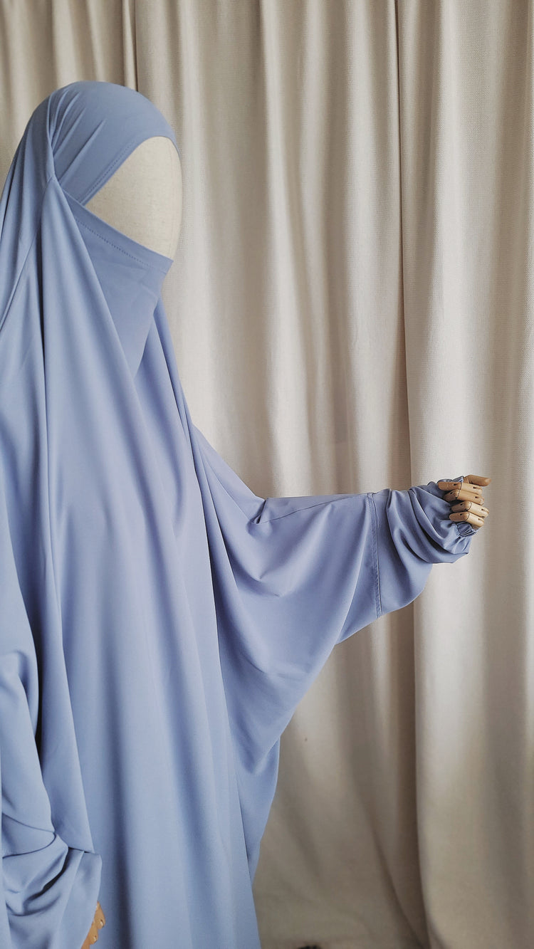 2 Piece Jilbab Stone Blue - Medina Silk Co.