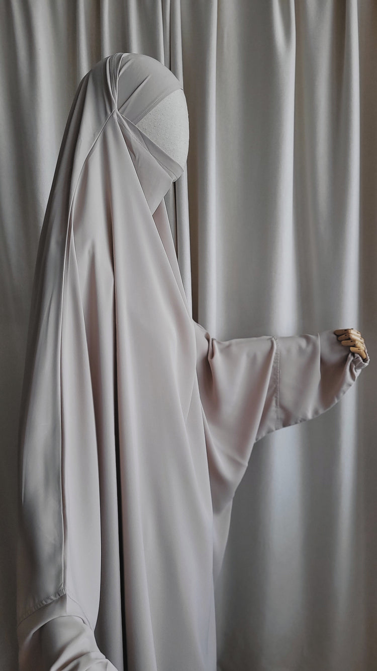 2 Piece Jilbab Beige - Medina Silk