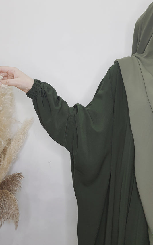 Straight Sleeve Abaya Khaki - Al Mouslimate