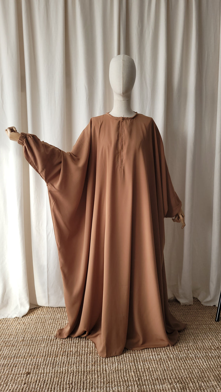 Straight Sleeve Abaya Camel - Al Mouslimate