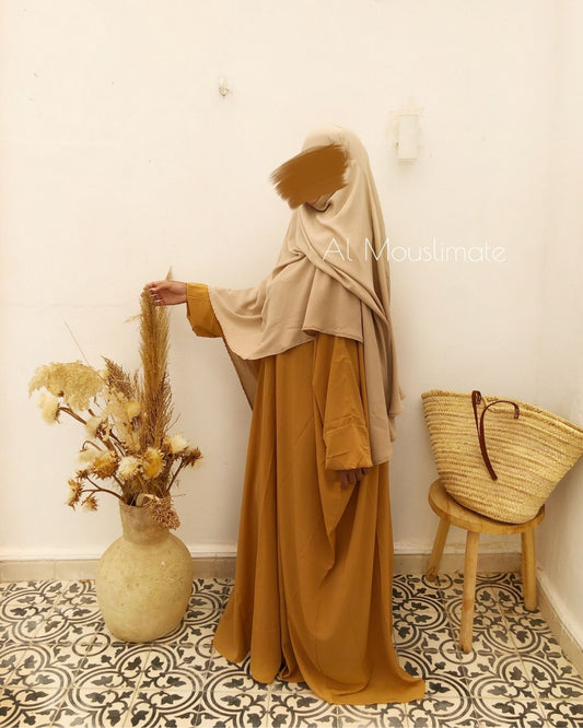 Straight Sleeve Abaya Miel - Al Mouslimate