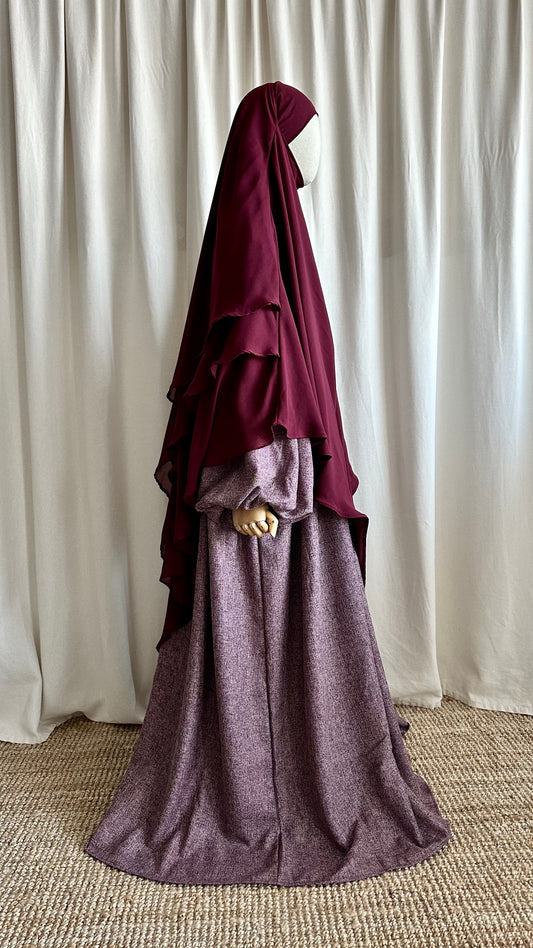 Abaya Russia Tweed Bordeaux - Al Mouslimate