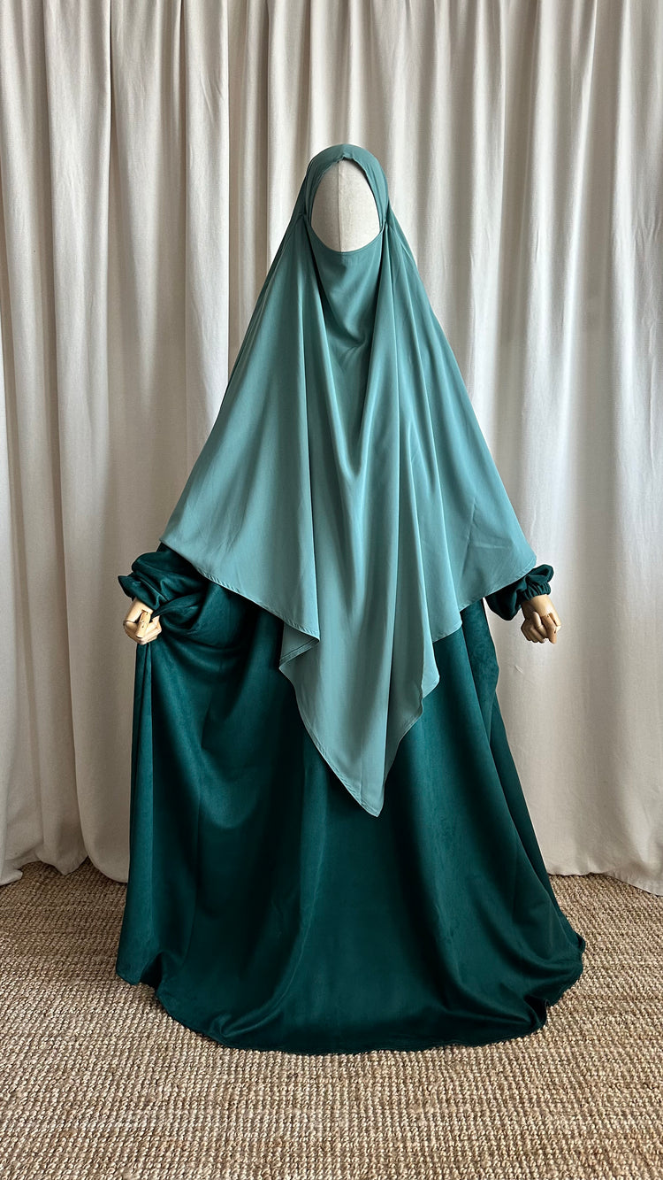 Abaya Coldy (Straight Sleeve) Emerald - Al Mouslimate