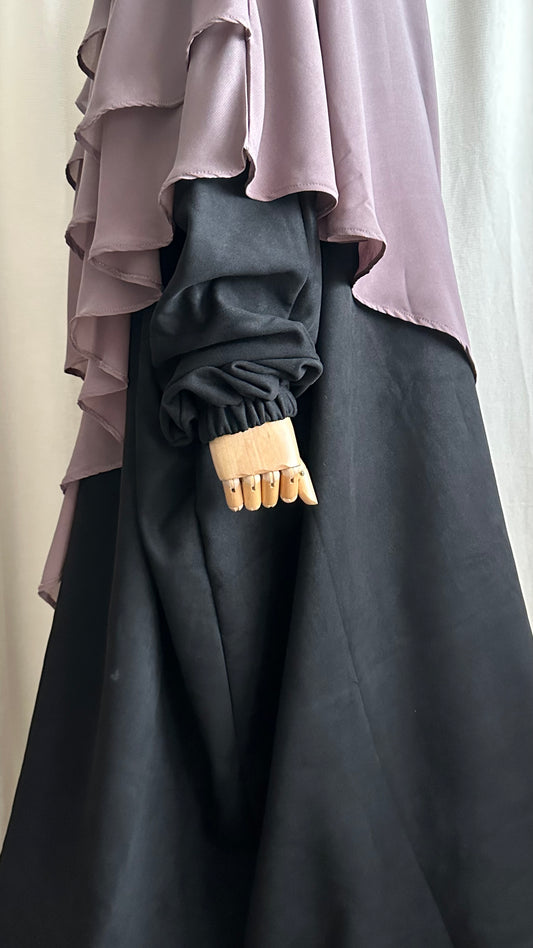 Abaya Coldy (Straight Sleeve) Zwart - Al Mouslimate