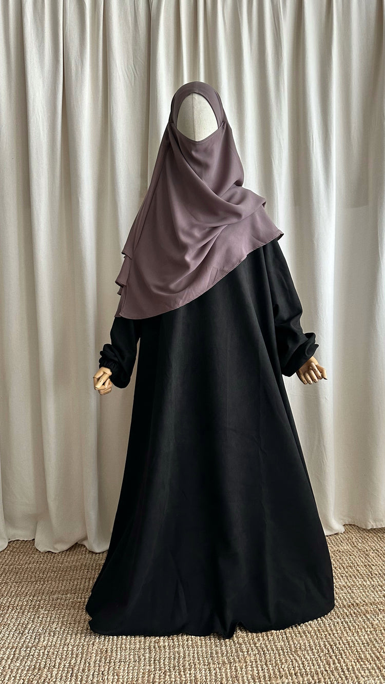 Abaya Coldy (Straight Sleeve) Black - Al Mouslimate