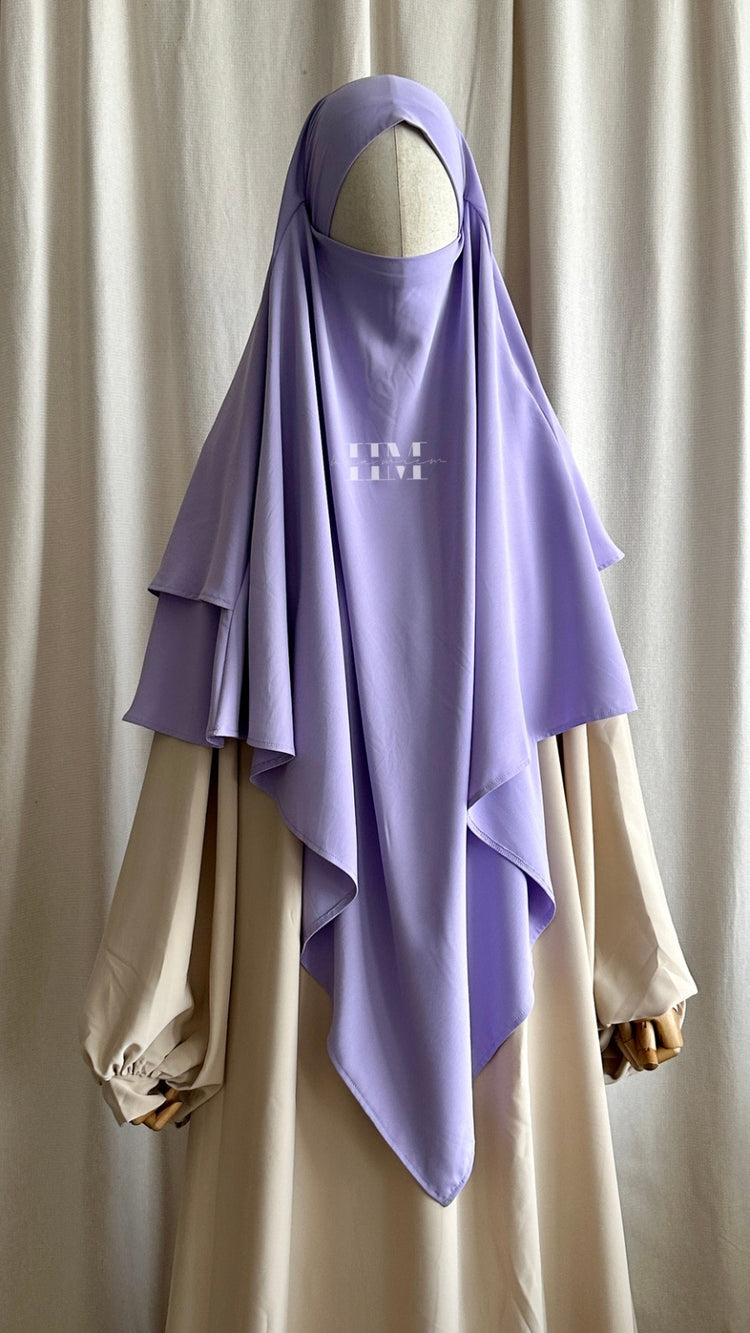 2 Layer Hip Khimar Lavender - Medina Silk Co.