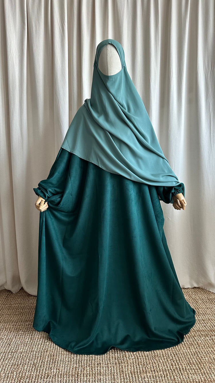 Abaya Coldy (Straight Sleeve) Emerald - Al Mouslimate