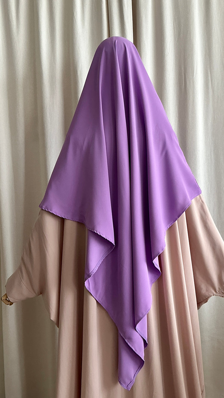Tria Heup Khimar Violet - Medina Silk Co.